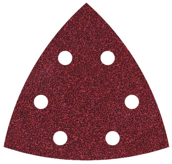 Wolfcraft  1853000 brúsny papier pre delta brúsky na suchý zips, s otvormi Zrnitosť 120 Rohová miera 95 mm  5 ks