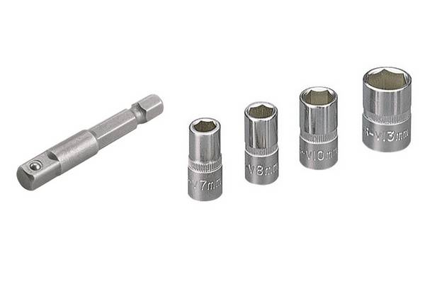Wolfcraft  sada nástavcov pre nástrčný kľúč, 1/4" (6,3 mm), 5-dielna, 2413000