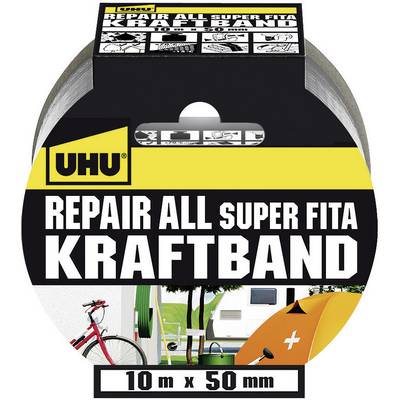 'Kraftová páska - UHU Repair All Super Fita, 10 m x 50 mm. Vhodná pre opravy vo vnútorných aj vonkajších priestoroch.'