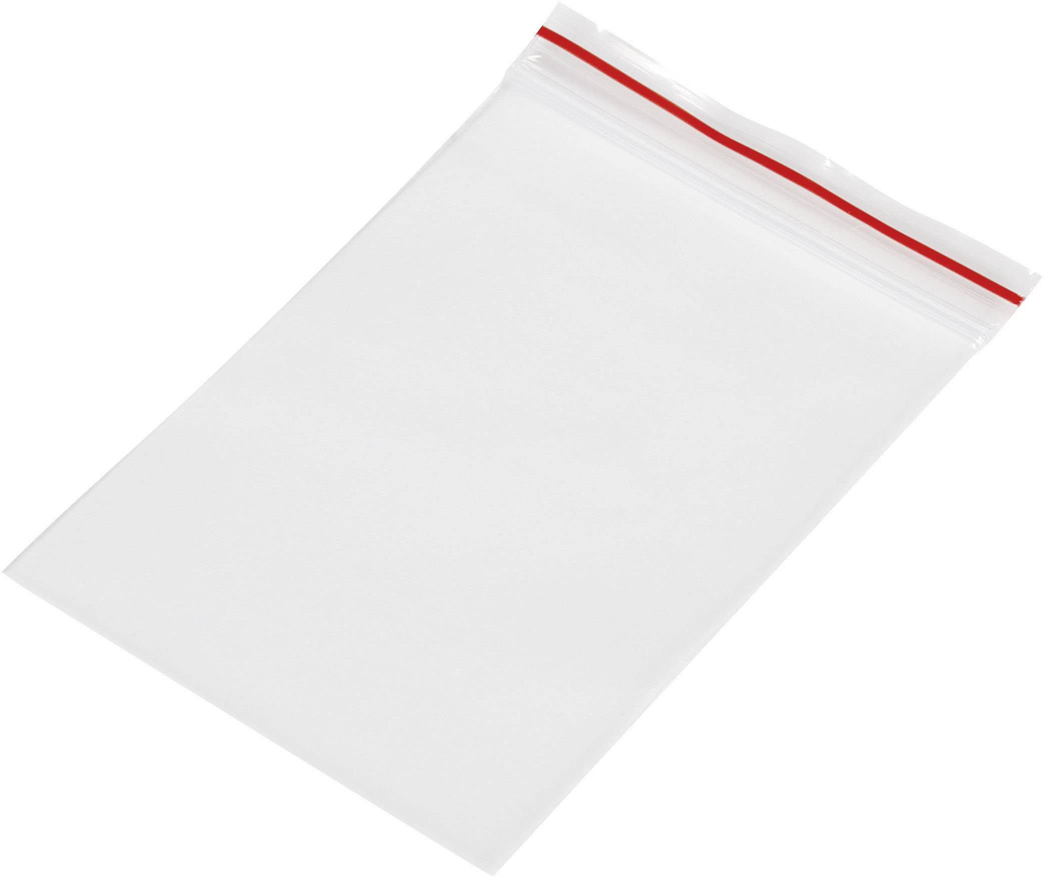 uzatvárateľné vrecúško bez popisných štítkov (š x v) 50 mm x 75 mm priehľadná polyetylén