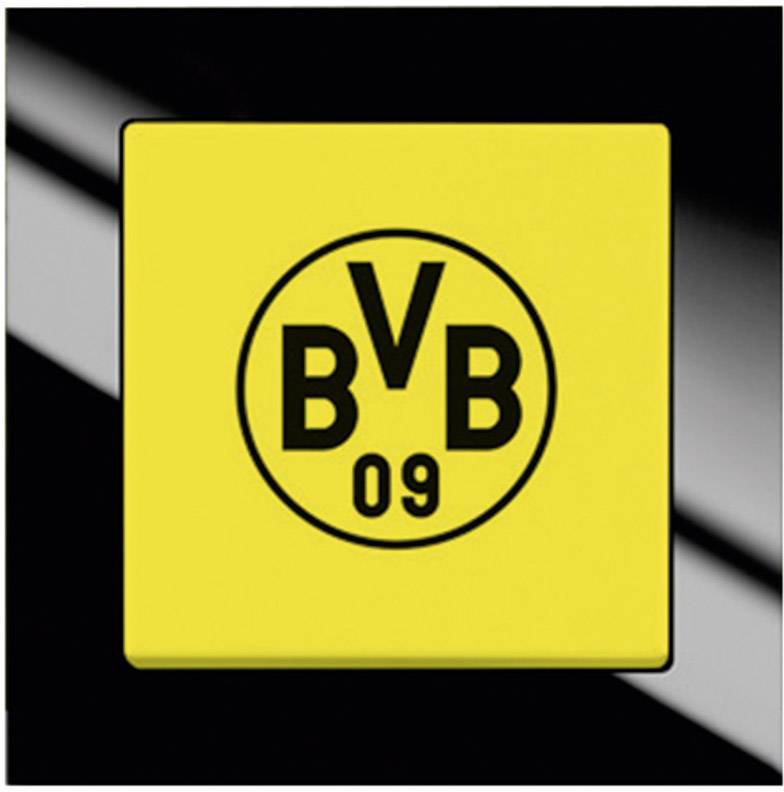 Žltý štvorec s čiernym logom 'BVB 09' uprostred.