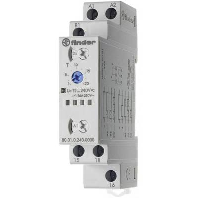 Relé modul so skrutkovacími svorkami, nastavenie časovania od 0,1 do 12 hodín. Vhodný pre 12-240V AC/DC, záťaž 16A/250V.