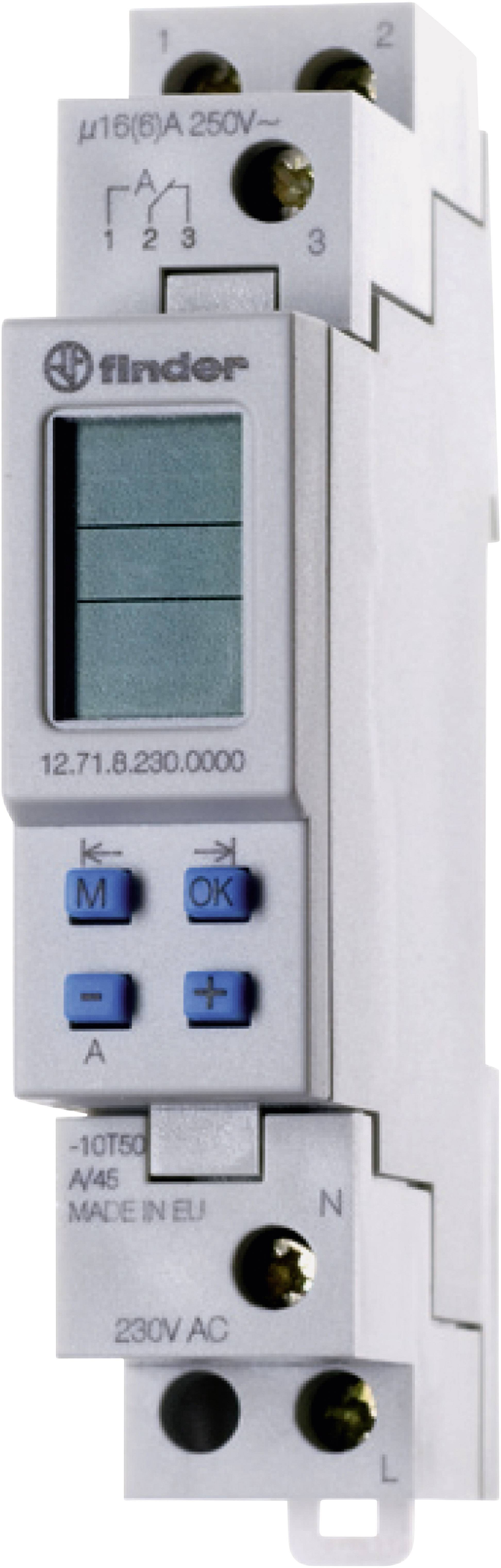 Finder 12.71.8.230.0000-5 Temporizzatore per guida DIN 12.71.8.230.0000 230 V/AC Programma settimanale