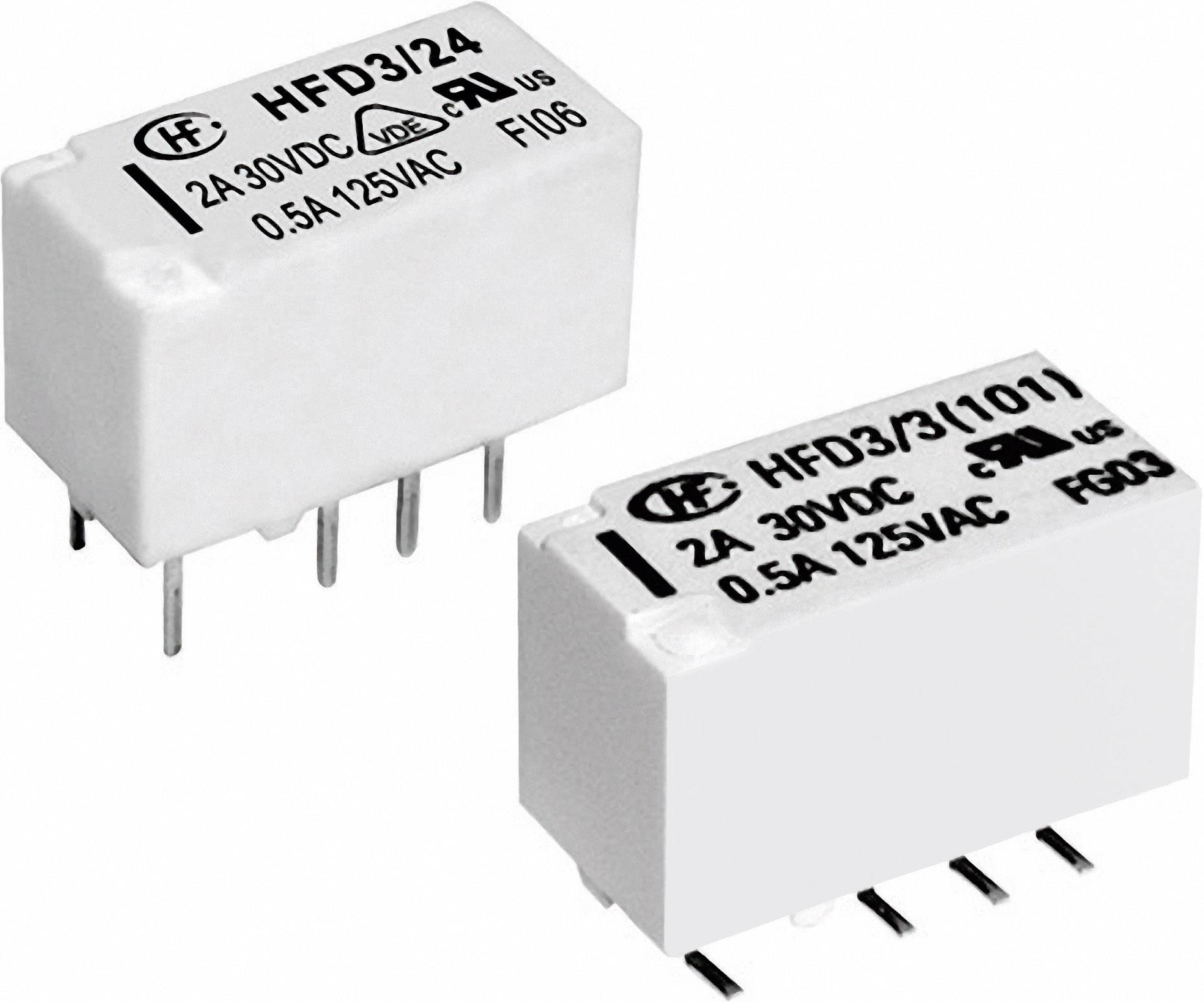 Hongfa HFD3/024, HFD3/024 relé do DPS, monostabilný, 1 cievka, 220 V/DC, 250 V/AC, 2 A, 1 ks-0