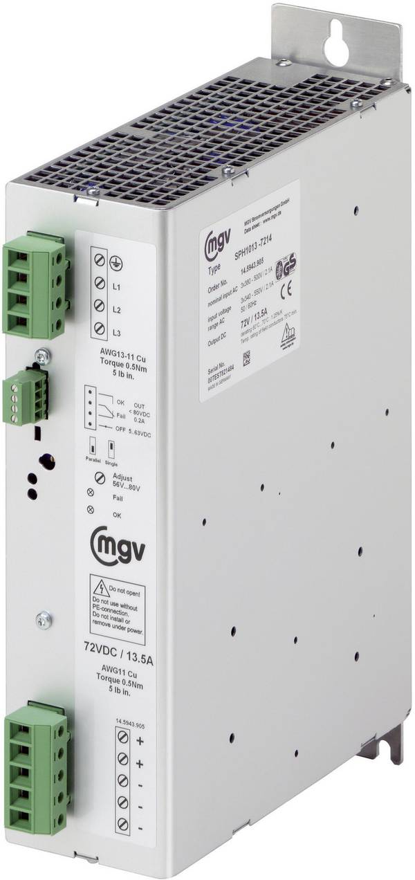 <br>  mgv<br>  SPH1013-7214<br>  spínaný zdroj<br>  13.5 A<br>  1000 W<br>  72 V/DC<br>  <br>  1 ks<br>