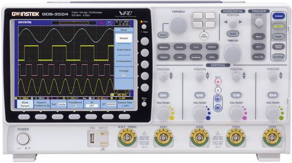 GW Instek GDS-3504 digitálny osciloskop Kalibrované podľa (ISO) 150 MHz  4 GSa/s 25 kpts 8 Bit digitálne pamäťové médium (DSO) 1 ks