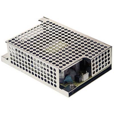 Kovový kryt spínaného zdroja s vetracími otvormi, vnútri ktorého sú viditeľné elektronické komponenty.