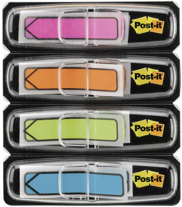 Samolepiace záložky - prúžky Post-it 7000144925, (d x š x v) 43.2 x 11.9 x 43.2 mm, 4 ks