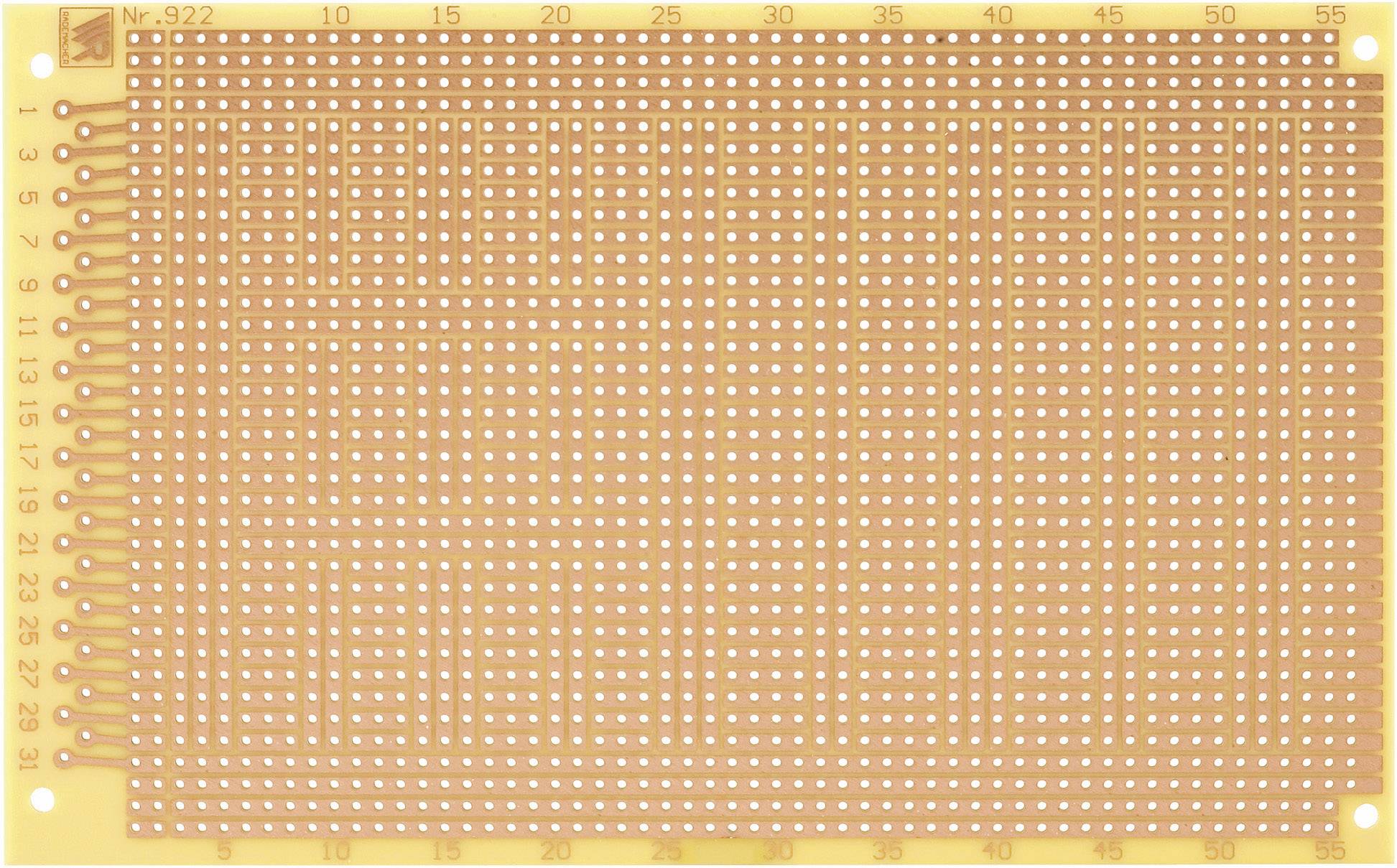 Rademacher WR-Typ 922 Scheda per esperimenti Carta laminata (L x L) 160 mm x 100 mm 35 µm Passo 2.54 mm Contenuto 1 pz.