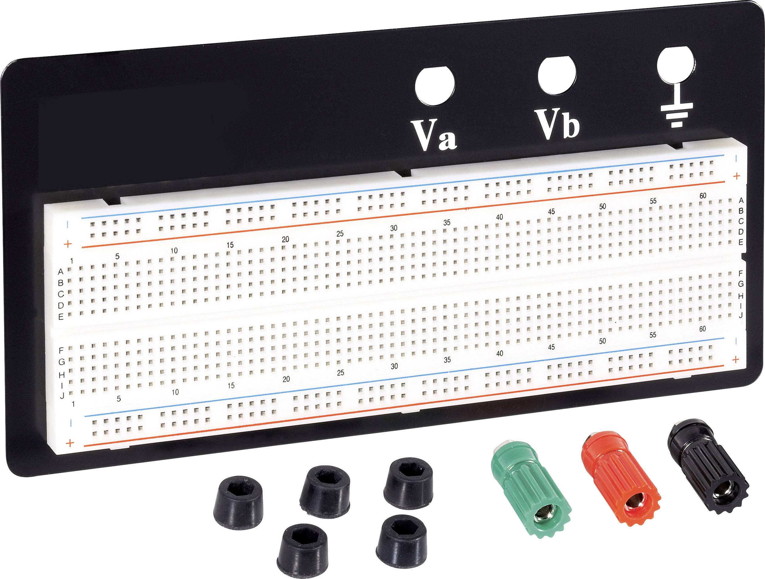TRU COMPONENTS EIC-102B Breadboard Totaal aantal polen 830 (l x b x h) 165 x 55 x 9 mm 1 stuk(s) afbeelding