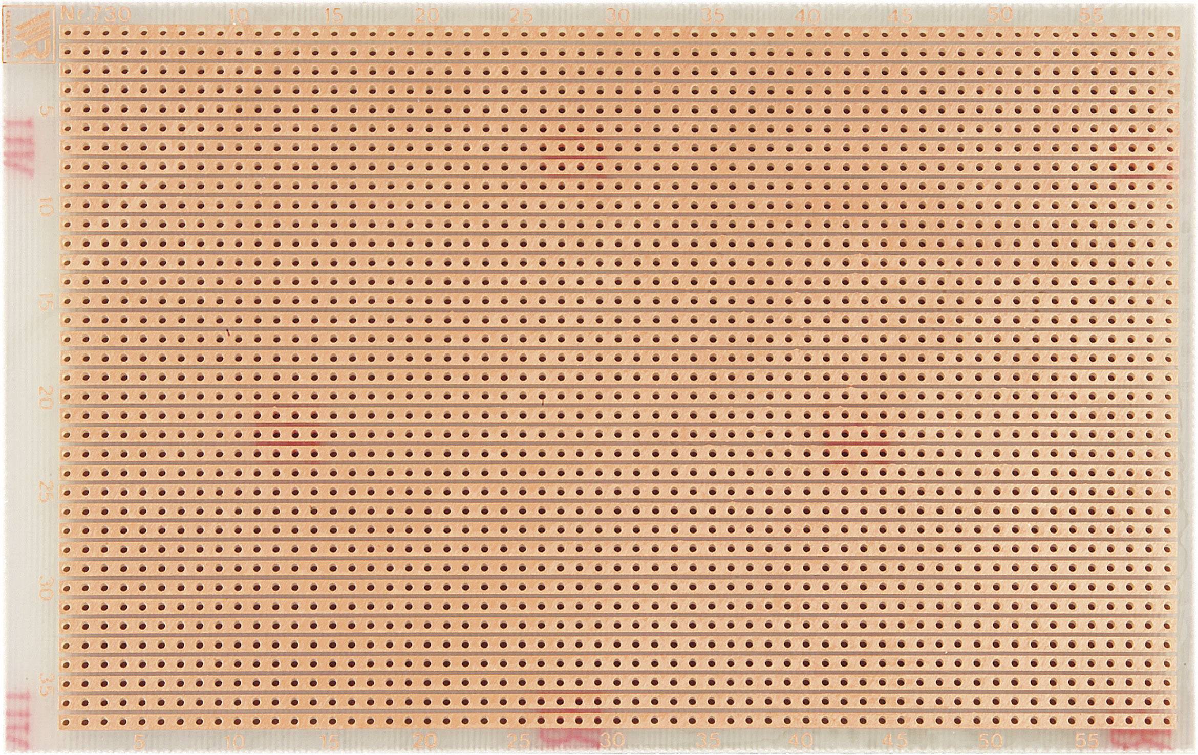 Rademacher WR-Typ 730 Experimenteer printplaat Epoxide (l x b) 160 mm x 100 mm 35 µm Rastermaat 2.54 mm Inhoud 1 stuk(s) afbeelding