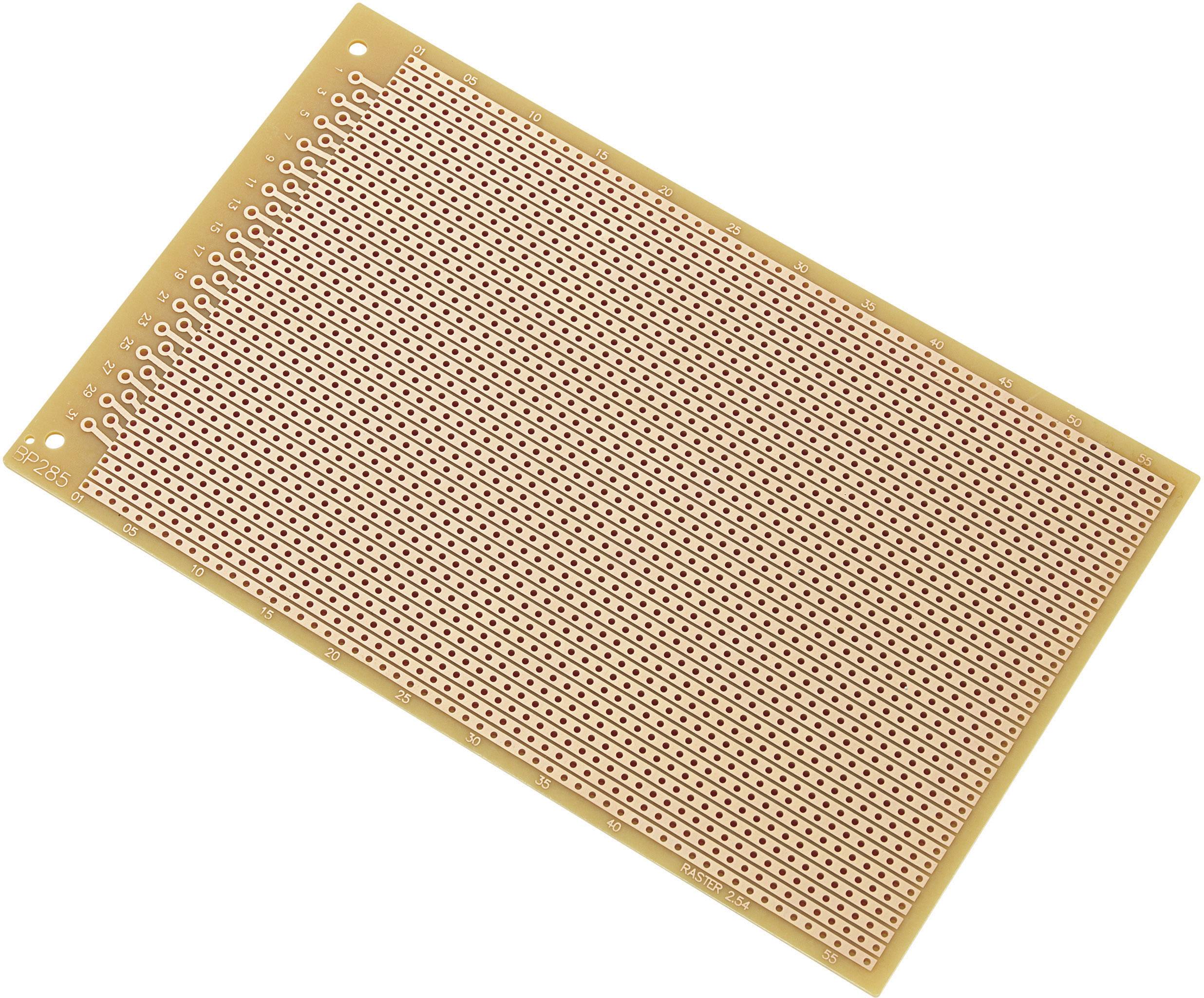 TRU COMPONENTS SU527466 Printplaat Hardpapier (l x b) 160 mm x 100 mm 35 µm Rastermaat 2.54 mm Inhoud 1 stuk(s) afbeelding