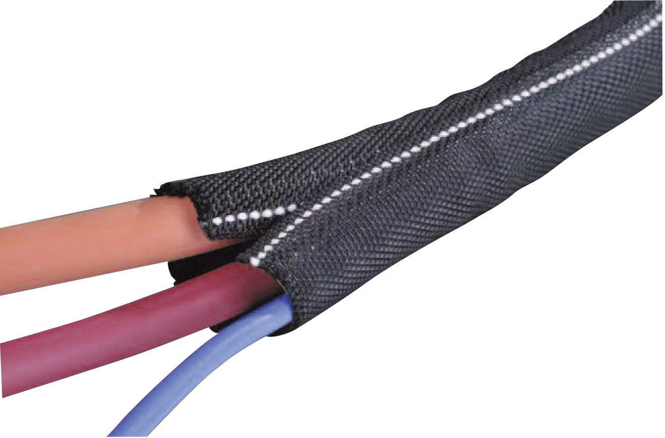 HellermannTyton 170-01107 Twist-In-FR 32 Guaina intrecciata Nero, Bianco Poliestere 29 fino a 32 mm Merce a metro