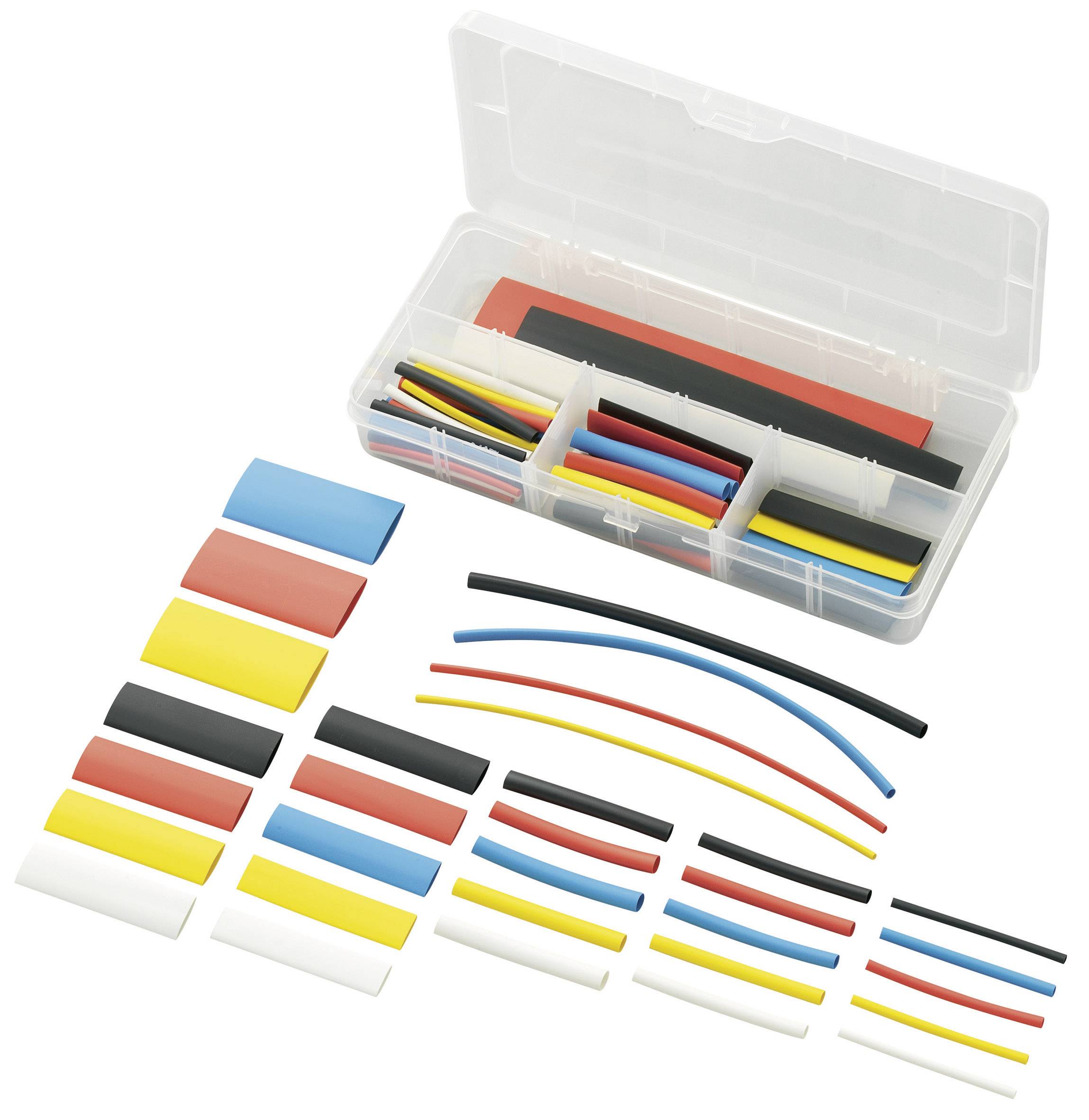 TRU COMPONENTS 1566623 Kit guaine termoretraibili Restringimento:2:1 77 Parti