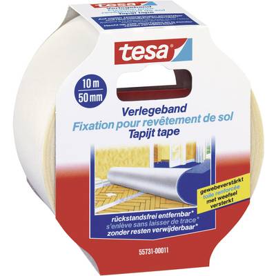 Lepiaca páska od Tesy, 10 m x 50 mm, na bezstopové odstraňovanie podlahových krytín, zosilnená tkaninou pre silnú priľnavosť.