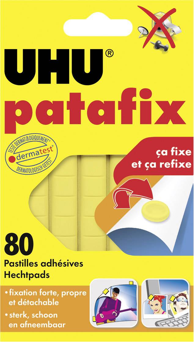 UHU 50140 Pad adesivo UHU patafix Giallo Contenuto: 80 pz.
