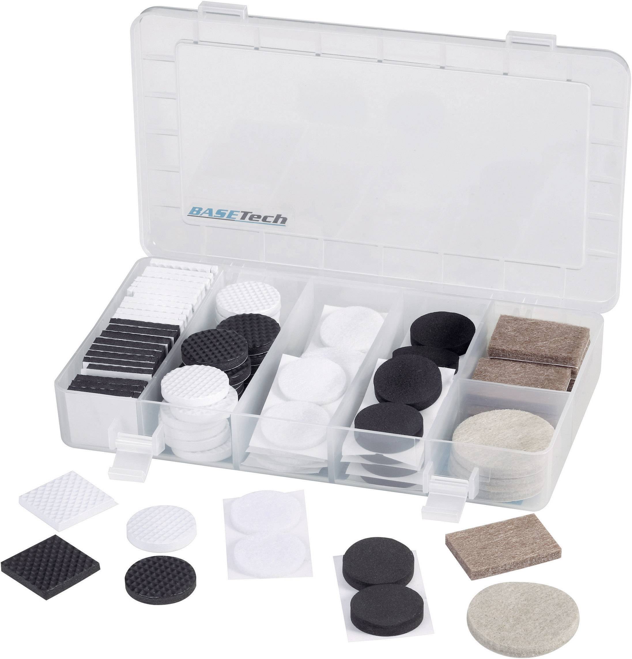 Basetech Apparaatvoeten assortiment Zelfklevend Zwart, Grijs 92 stuk(s) afbeelding