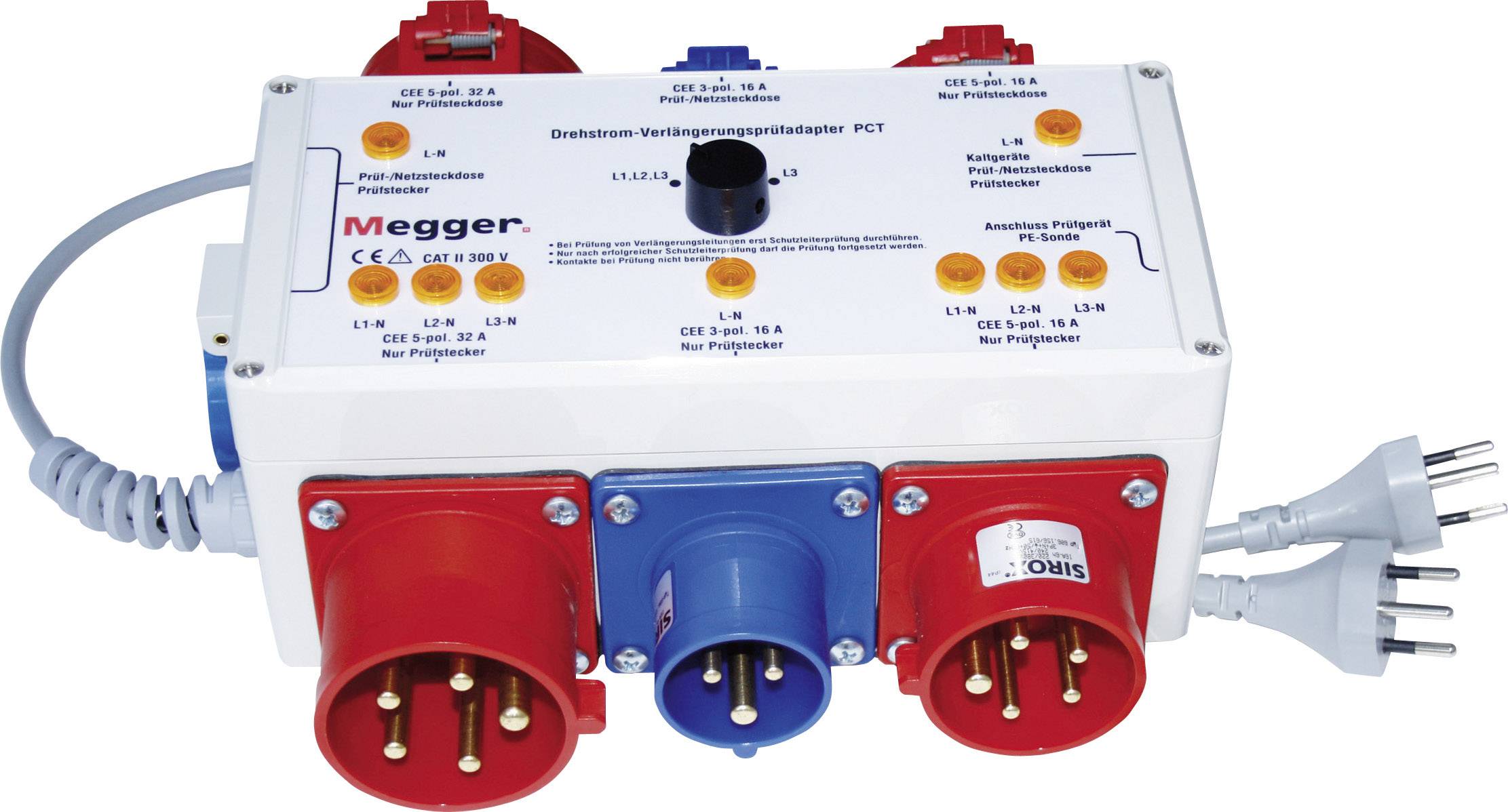 Megger Adattatore trifase PCT,adatto per PAT300 e PAT400-Serie DE-009