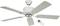 Biely stropný ventilátor s piatimi listami a diaľkovým ovládaním.