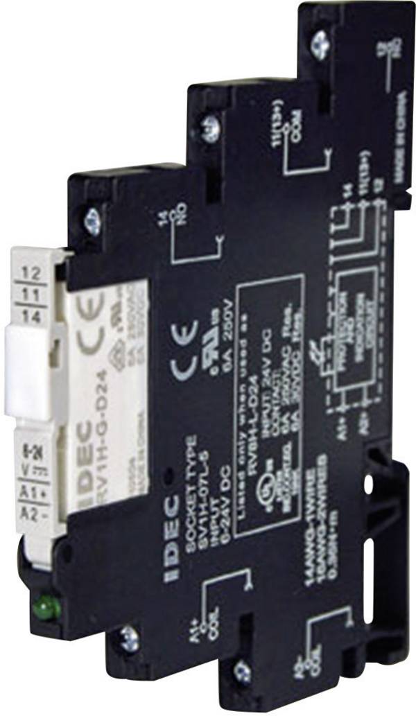 Idec RV8H-L-AD24 reléový modul, 24 V/DC, 24 V/AC, 6 A, 1 prepínací, 1 ks