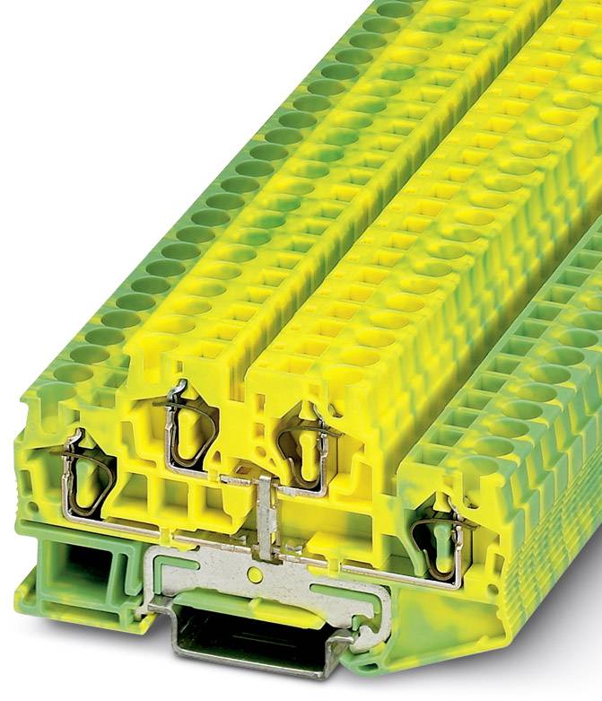 Žlto-zelený elektrický zásuvný modul s komponentmi pre priemyselné aplikácie.