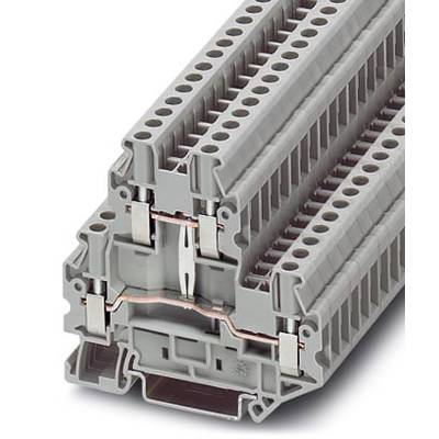 Sivá radová svorka pre elektrické pripojenie; zobrazuje vrstvový dizajn a kovové kontakty pre káblové prepojenia v priemyselnom prostredí.
