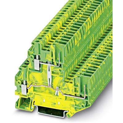Zelené a žlté elektrické svorkovnicové moduly, naskladané v rozvodnom systéme. Umožňujú bezpečné prepojenie káblov.