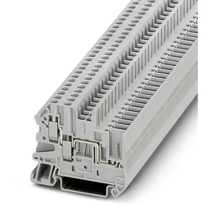 Sivá viacúrovňová elektrická svorkovnica používaná na pripojenie vodičov v priemyselných aplikáciách.