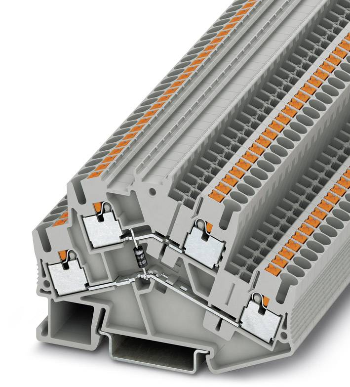 Phoenix Contact PTTBS 2,5-DIO/O-U 3210282 Byggeelementklemme Poltal: 4 0.14 mm² 2.5 mm² Grå 50 stk