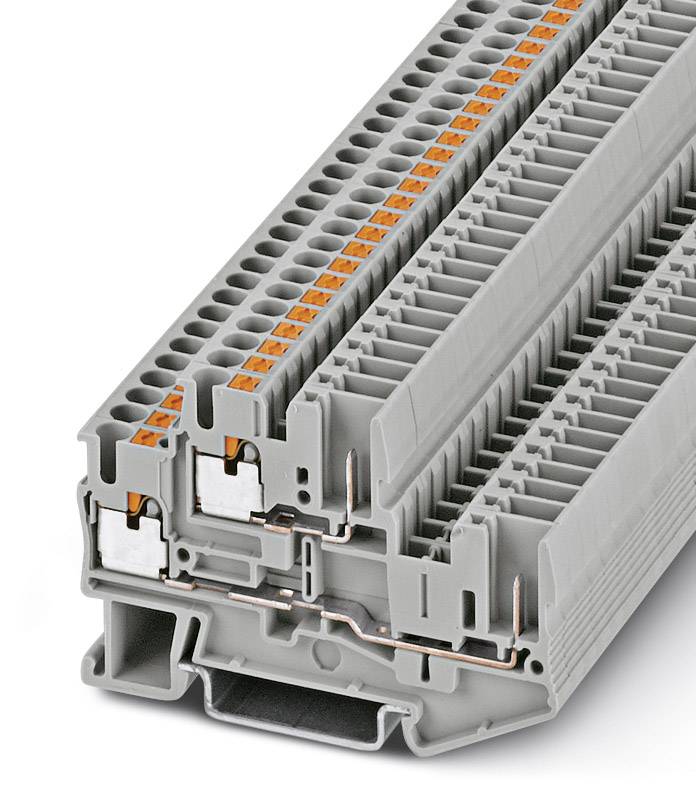 Phoenix Contact 3210871 Dobbeltstokklemme 5.2 mm Lyntilslutning Grå 50 stk