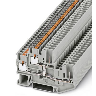 Svorková svorkovnica so sivým krytom a oranžovými prvkami vo vnútri, používaná pre elektrické prepojenia v rozvádzačoch.