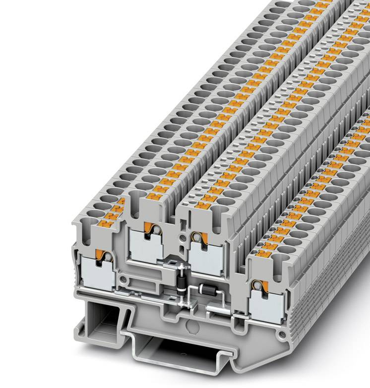 Phoenix Contact 3211430 Gennemgangsrækkeklemme 5.2 mm Lyntilslutning Grå 50 stk