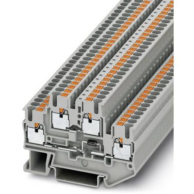 Svorkovnica s viacerými úrovňami a oranžovými pripojeniami, slúžiaca na prepojenie elektrických vodičov, v sivom kryte.