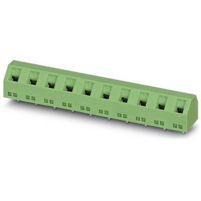Zelená, osempólová doska svoriek so skrutkovým pripojením pre elektrické spoje v elektronických zariadeniach.