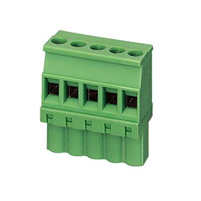 Zelený kábový konektor s piatimi pripojovacími otvormi, vhodný na prepojenie a zabezpečenie elektrických vedení.