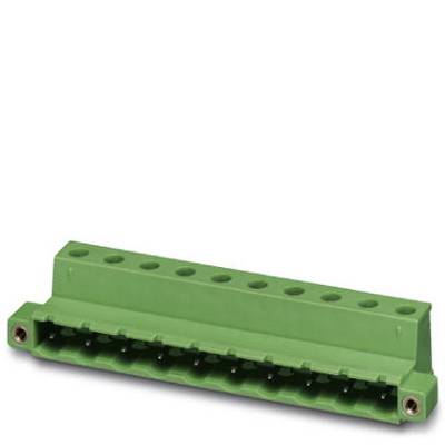 Zelený elektrický konektor so siedmimi otvormi, horizontálne orientovaný, určený na prepojenie vodičov v elektrických aplikáciách.