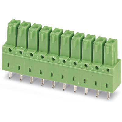 Zelený pripojovací konektor s ôsmimi pinmi, vhodný pre elektronické obvody.