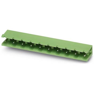 Zelený elektronický konektor s viacerými kolíkmi na prepojenie elektronických komponentov.