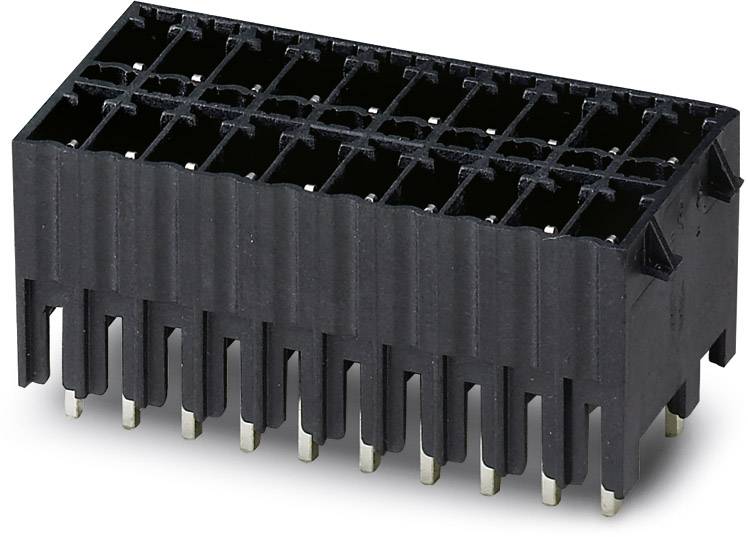 Čierne plastové konektorové pripojenie, obdĺžnikového tvaru, 20 pinov v dvoch radoch, používané pre elektronické zariadenia.