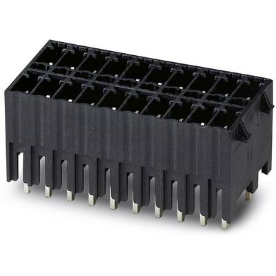 Čierne plastové konektorové pripojenie, obdĺžnikového tvaru, 20 pinov v dvoch radoch, používané pre elektronické zariadenia.