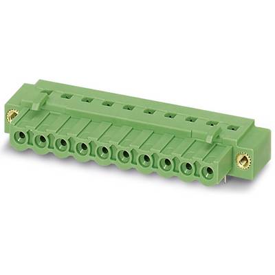 Zelený konektor s viacerými slotmi pre káblové pripojenia, vhodný pre elektronické alebo elektroinštalačné aplikácie.