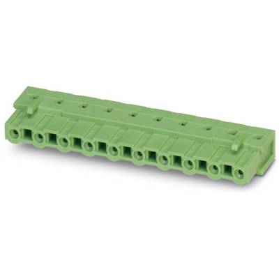 Zelený elektrický konektor s desiatimi kontaktmi, často používaný pre pripojenie platní v elektronických zariadeniach.