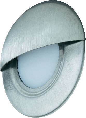 Čierne, okrúhle LED svietidlo so skoseným krytom.