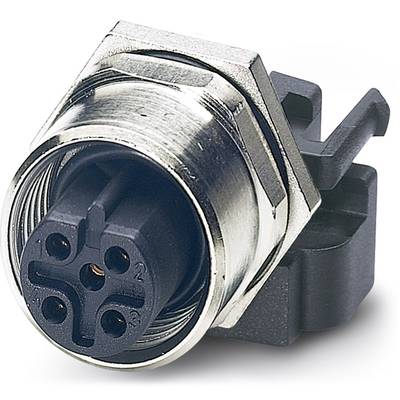 Guľatý elektrický konektor s piatimi kontaktmi a kovovým krytom. Ideálny pre priemyselné aplikácie.