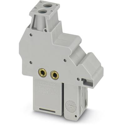 Sivý modul ochrany proti prepätiu, 320V/20A, s dvoma otvormi hore, dvoma zlatými pripojovaciemi zásuvkami v strede a bočným pripojením.
