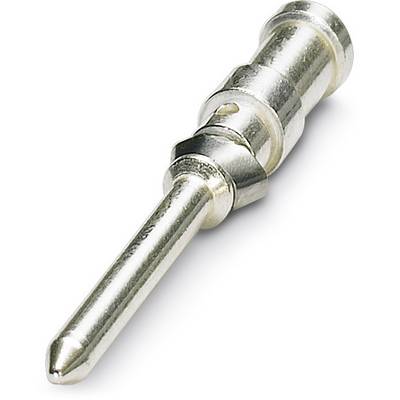 Strieborný kovový kolík s ryhovaným koncom, používaný pre elektrotechnické spoje alebo zástrčné pripojenia.