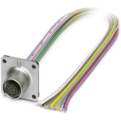 Viacpólový konektor s farebnými káblami, použiteľný v elektronických zariadeniach na prenos signálu alebo napájanie.