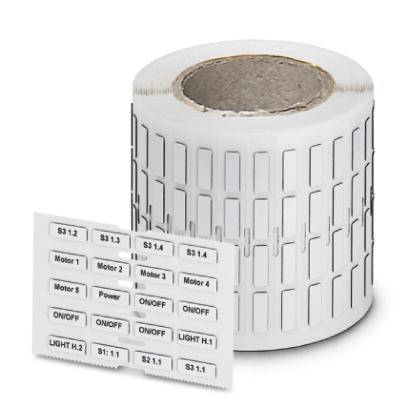 Phoenix Contact 0819547 EMLP (45X15)R SR Marcatore Tipo di montaggio: colla Superficie stampabile: 45 x 15 mm Argento Numero di marcatori: 500 500 pz.