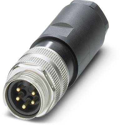 Čierny a strieborný konektor s piatimi zlatými kolíkmi, vhodný pre špeciálne elektronické prepojenia a zariadenia.