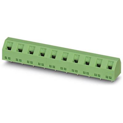 Zelený viacportový konektor vhodný pre elektronické obvody.